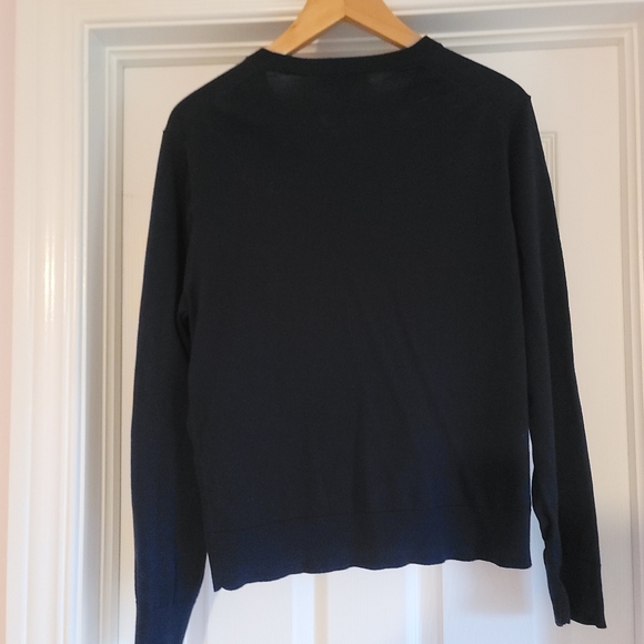 J.Crew Navy blue cardigan with embroidery applique - Picture 4 of 5